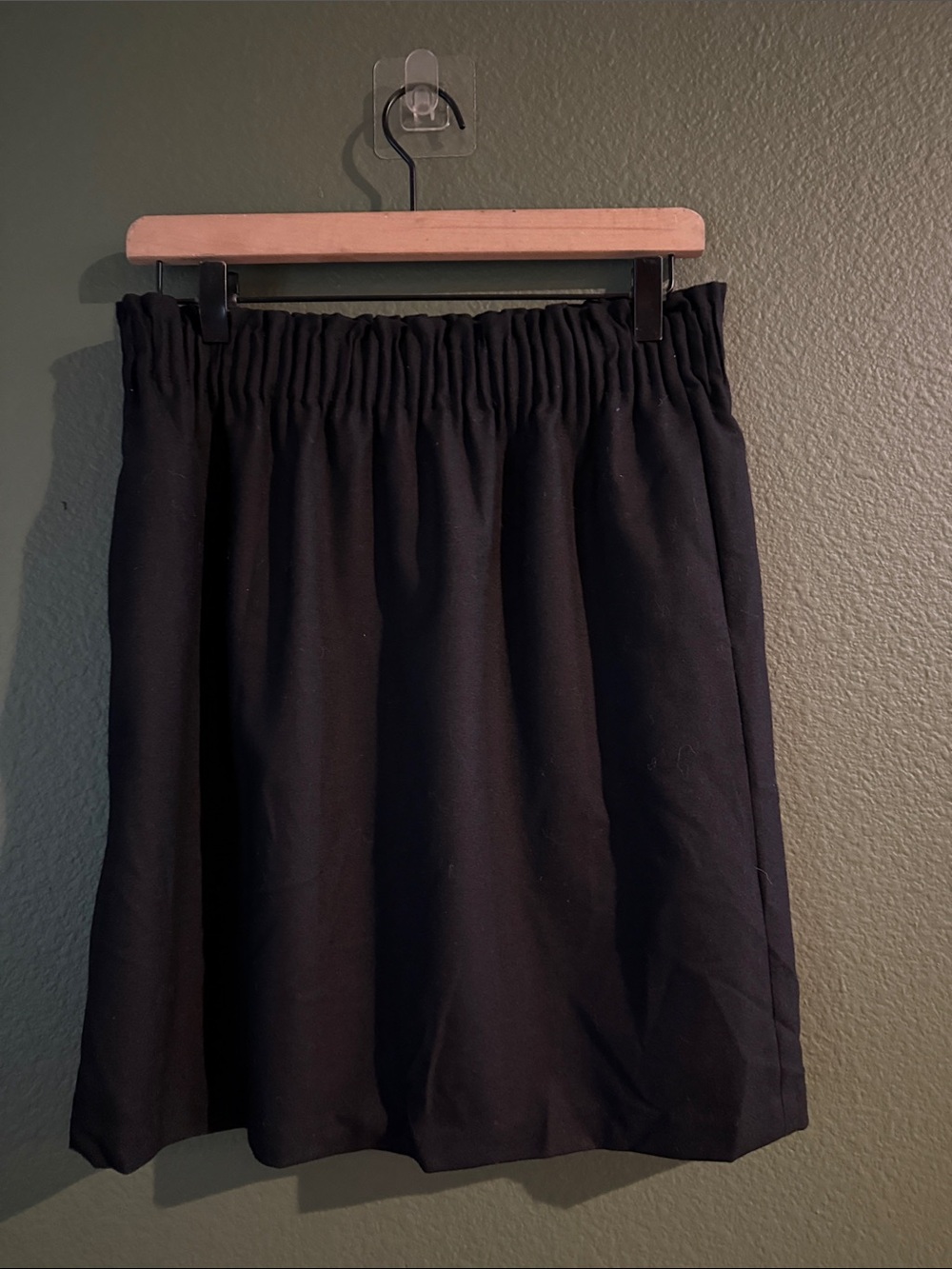 NWT J Crew Classic Black Elastic-Waist Skirt Sz 8